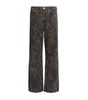 Organic Cotton-Blend Leopard Print Jeans