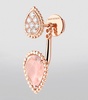 Rose Gold, Diamond and Pink Quartz Serpent Bohème Single Earring