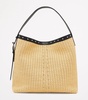Woven T-Bar Sling Bucket Bag