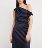 Stretch-Silk Asymmetric Phare Midi Dress