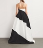 Silk Colour-Block Strapless Gown