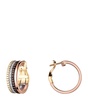 Mixed Gold and Diamond Quatre Classique Hoop Earrings