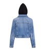 Knitted-Hood Denim Jacket