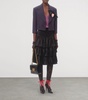 Satin Tiered  Midi Skirt