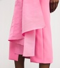 Silk-Trim Cocktail Midi Dress