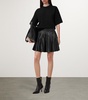 Lambskin Pleated Mini Skirt