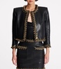 Leather Chain-Detail Jacket
