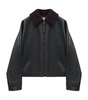 Leather Shearling-Collared Jacket