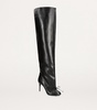 Leather Bow Over-The-Knee Boots 90