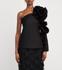 Silk Asymmetric Rosette Top
