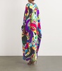 Orchidee Print Kaftan Maxi Dress