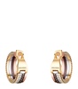 Mixed Gold and Diamond Quatre Classique Hoop Earrings