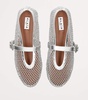 Metallic Net Mary Jane Ballerina Flats