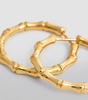 Yellow Gold Bamboo Hoop Earrings