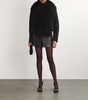 Wool Mongolian Fur Collar Cropped Blazer