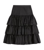 Satin Tiered  Midi Skirt