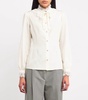 Silk Lace-Trim Blouse