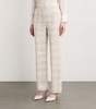 Silk-Linen Blend Check Trousers