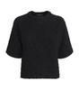 Sequinned Short-Sleeve Sweater
