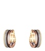 Mixed Gold and Diamond Quatre Classique Hoop Earrings
