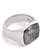 Sterling Silver Cushion Larvikite Ring