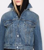 Knitted-Hood Denim Jacket