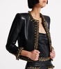 Leather Chain-Detail Jacket