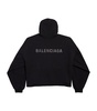 Rhinestone-Logo Cropped Hoodie