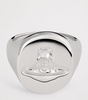 Rhodium-Plated Sterling Silver Orb Signet Ring