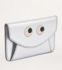 Metallic Leather Eyes Card Holder