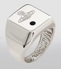 Sterling Silver and Crystal Carlo Orb Signet Ring
