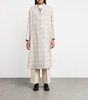 Silk-Linen-Blend Check Coat