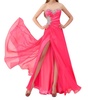 floor length prom dress in neon pink