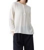 collarless blouse in ivory
