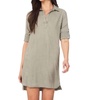 women's long sleeve a-line shirt dress in soft army