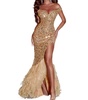 sequin feathers in gold