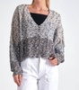 button front cardigan sweater in grey ombre