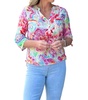 printed cotton gauze blouse in watercolor