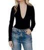 zena deep v bodysuit in black