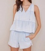 tiered tie neck tank top in amalfi stripe
