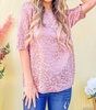 leopard foil summer sweater in dusty rose