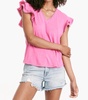 oslo petal sleeve top in pink