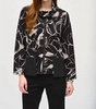 abstract print top in black/beige
