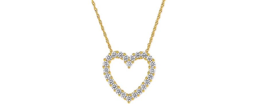 Cubic Zirconia Heart Pendant Necklace in Sterling Silver