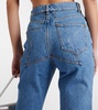 Crystal-embellished high-rise straight jeans
