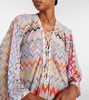 Zig Zag lamé beach cover-up
