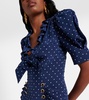 Polka-dot bow-detail silk midi dress