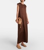 Rose silk satin maxi dress