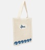 Splash appliqué crochet tote bag