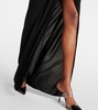 Halterneck draped gown